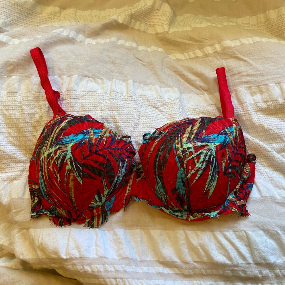 PINK Victoria Secret Floral 34DD Push-Up Bra